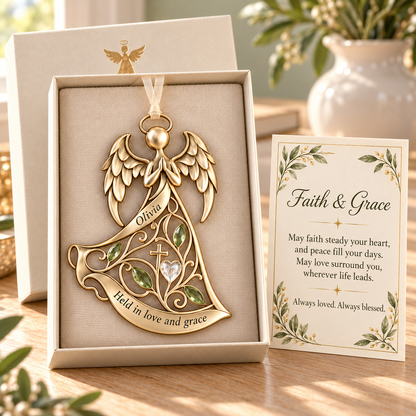 Personalized Guardian Angel Keepsake Ornament with Premium Gift Box & Card 👼✨