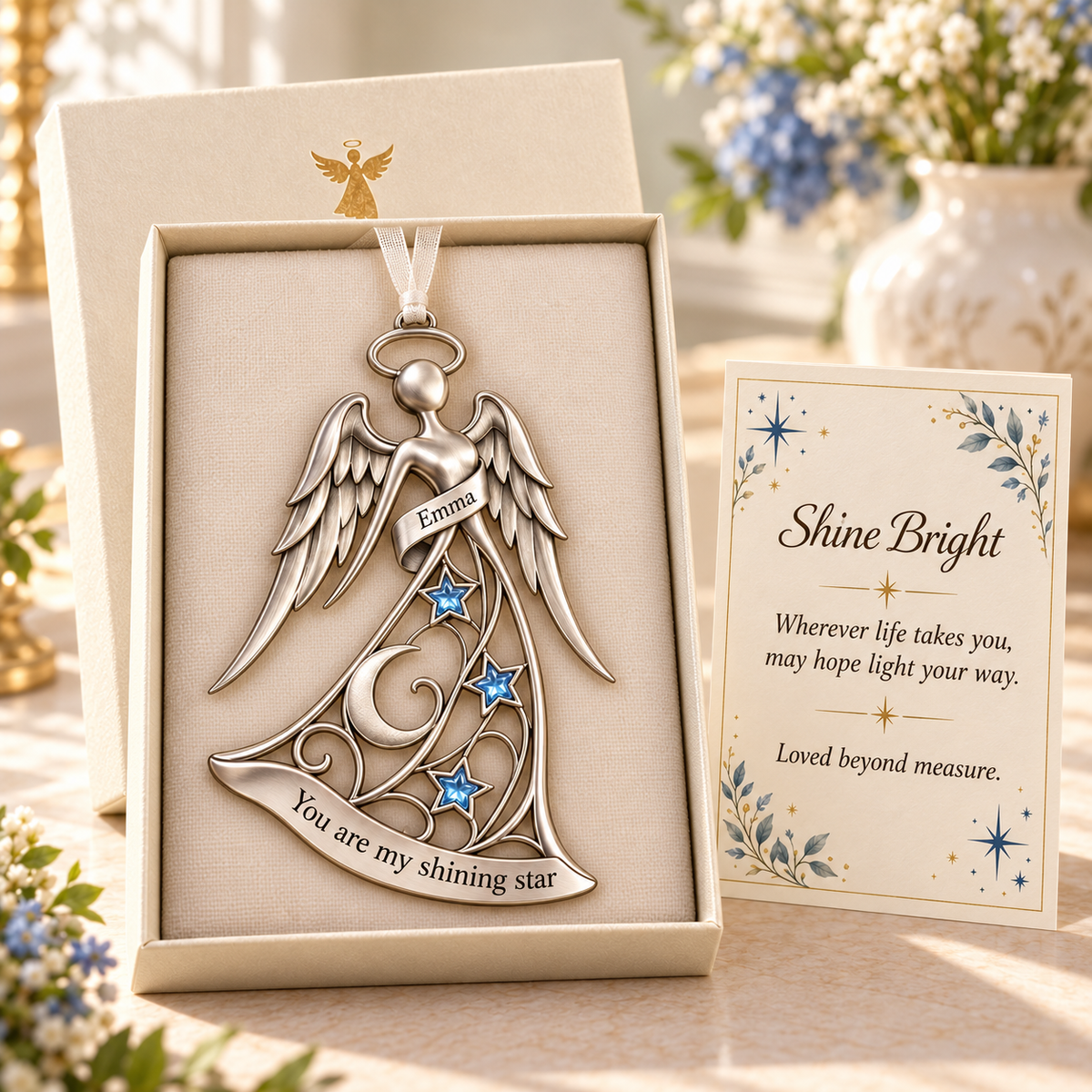 Personalized Guardian Angel Keepsake Ornament with Premium Gift Box & Card 👼✨