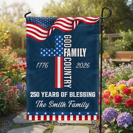 Personalized 250 Years of Blessing Garden Flag