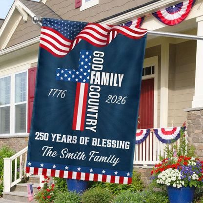 Personalized 250 Years of Blessing Garden Flag