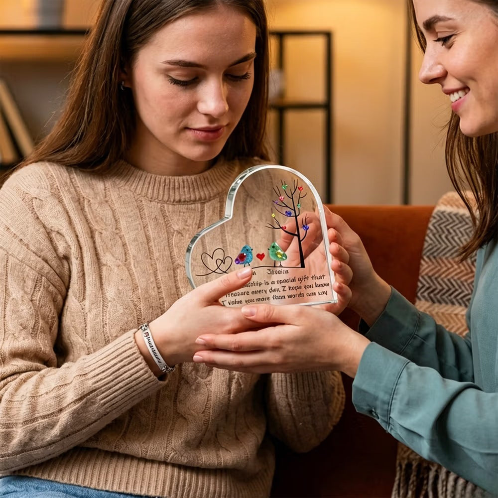 Personalized "Tree of Life" Friendship Heart Plaque | Custom Bestie Desk Decor & Keepsake Gift 👯‍♀️💖