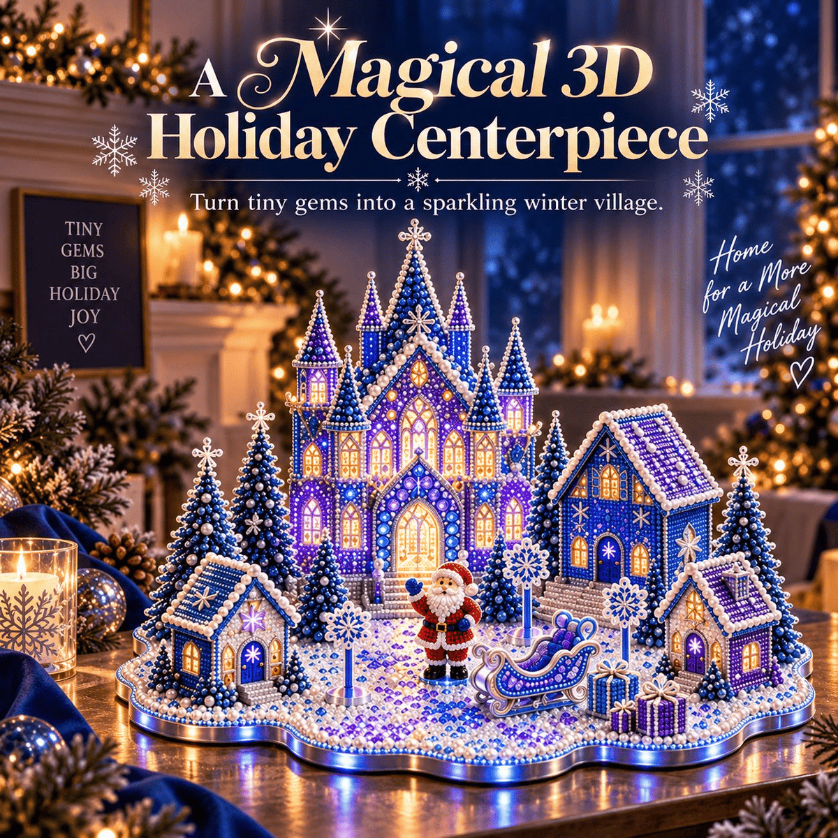 ✨🔥Magical Christmas Village 3D Gem Art DIY Kit