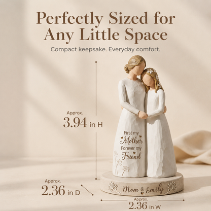 💖 Personalized Mother & Daughter Keepsake Figurine - "First My Mother, Forever My Friend"