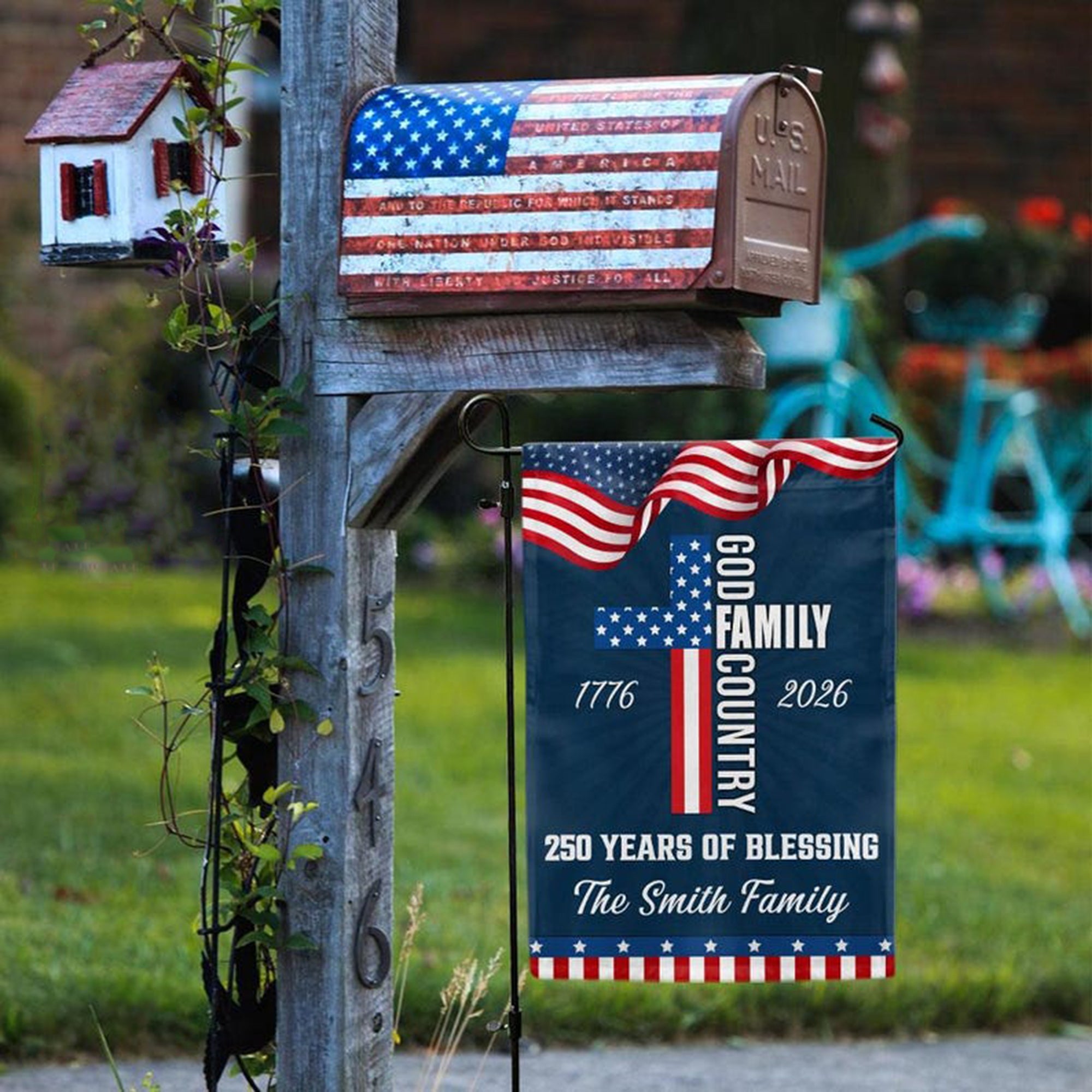 Personalized 250 Years of Blessing Garden Flag