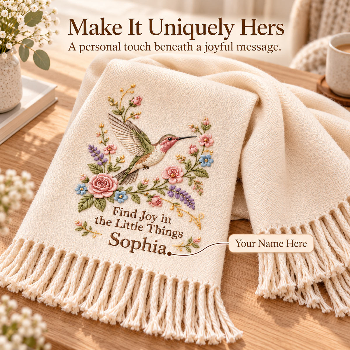 ✨ Wrap Yourself in Warmth & Memories: The Personalized Embroidered "Spirit Animal" Scarf 🧣