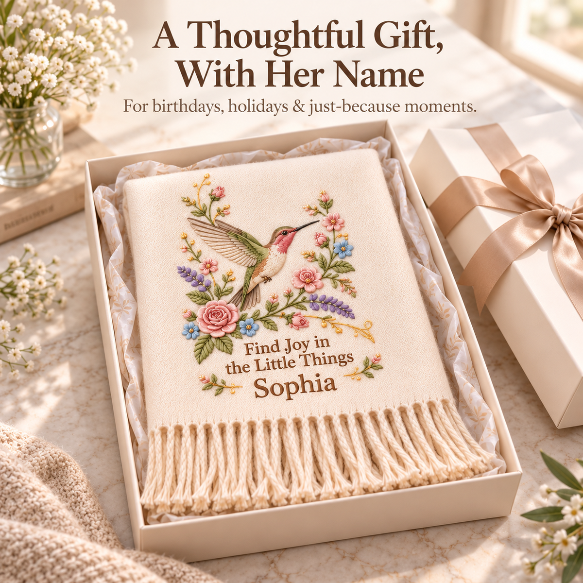 ✨ Wrap Yourself in Warmth & Memories: The Personalized Embroidered "Spirit Animal" Scarf 🧣