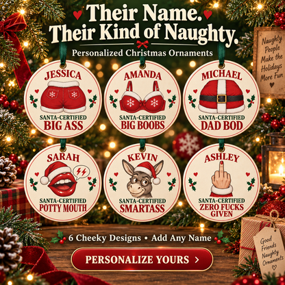 🎄 Personalized "Santa-Certified" Hilarious Christmas Ornaments | Custom Name Funny Gag Gift 😂