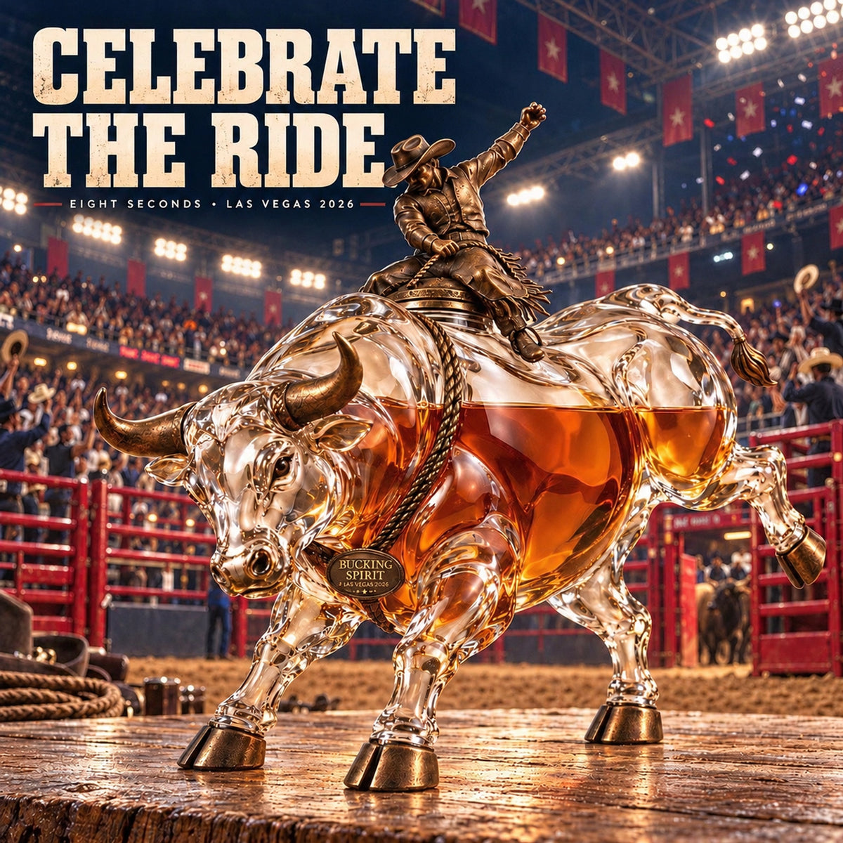 🤠 Bucking Spirit Bull Rider Whiskey Decanter — Las Vegas 2026 Limited Custom Edition