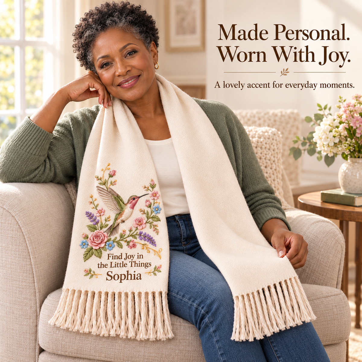 ✨ Wrap Yourself in Warmth & Memories: The Personalized Embroidered "Spirit Animal" Scarf 🧣