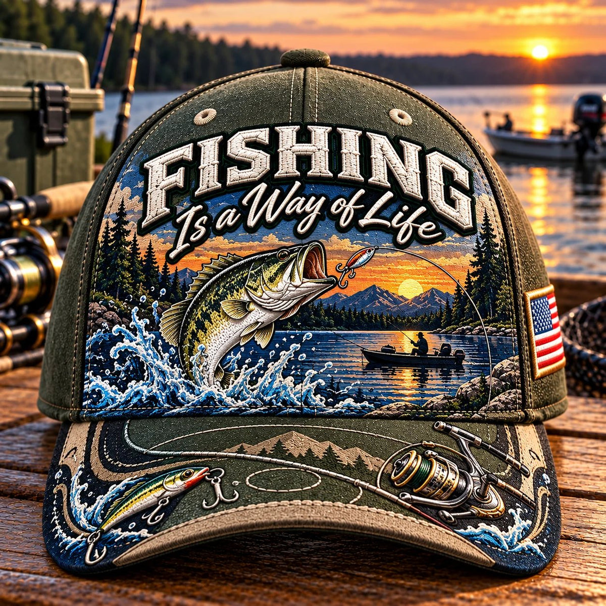 🧢 Fishing Is a Way of Life Cap — Cotton-Poly Blend • Detailed Embroidery • Adjustable Fit