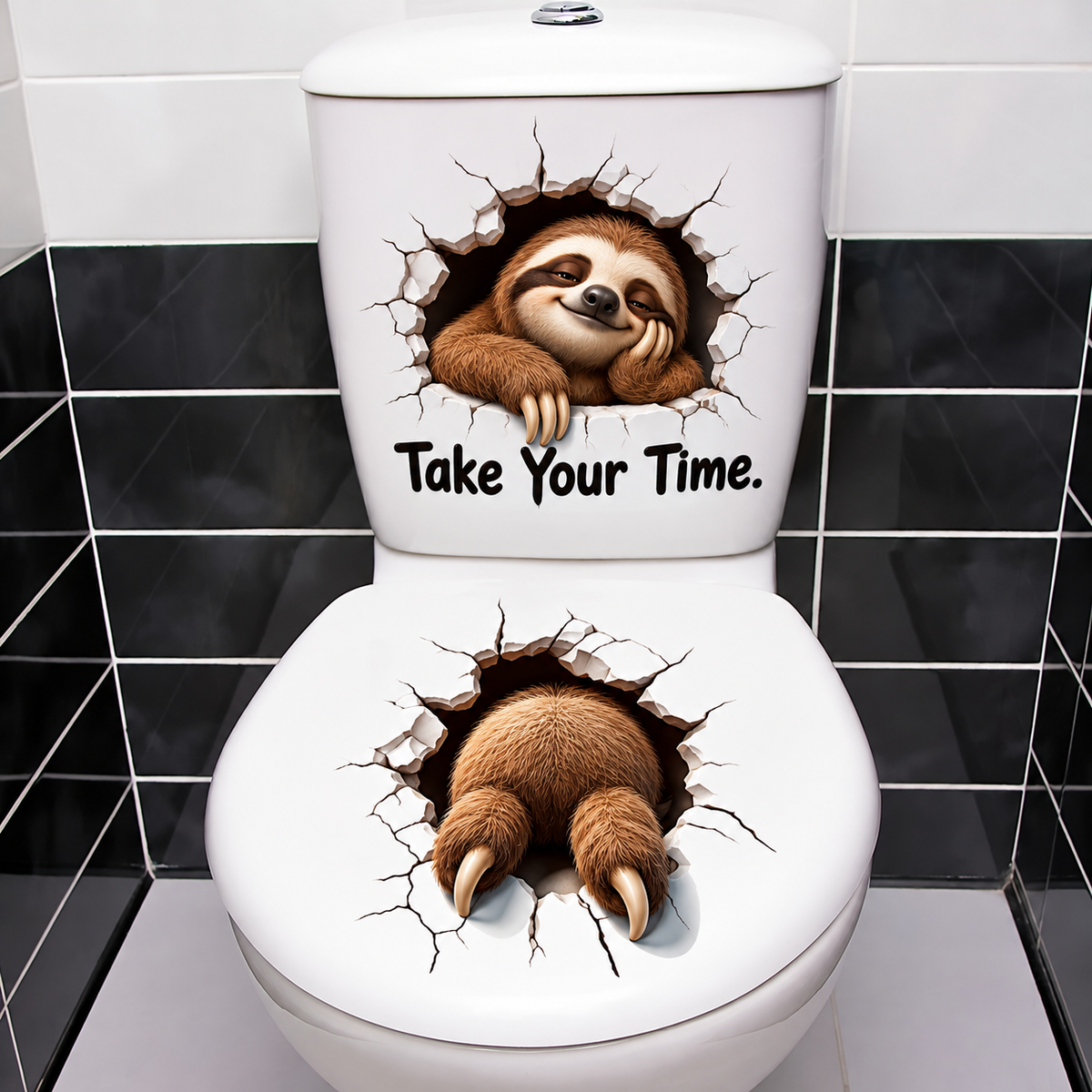 😂 Bathroom Buddies – Funny 3D Illusion Toilet Sticker Set