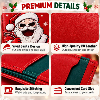🎅 SantaSnap Funny Christmas ID Wallet – Slim Holiday Card Holder