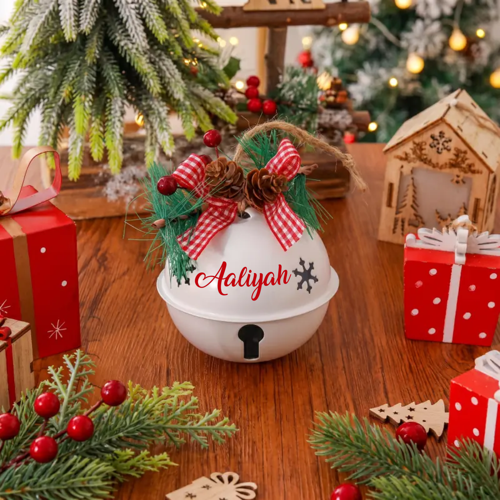 🎄 Personalized Rustic Jingle Bell Ornament 2026 | Custom Name Christmas Tree Decor 🎅