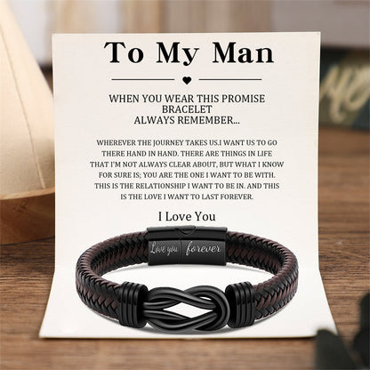 Personalized "To My Man" Infinity Knot Bracelet 🖤 The Gift He'll Actually Wear