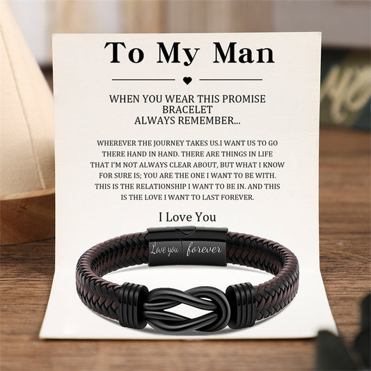 Personalized "To My Man" Infinity Knot Bracelet 🖤 The Gift He'll Actually Wear