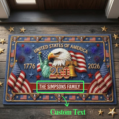Personalized USA 250th Anniversary Doormat