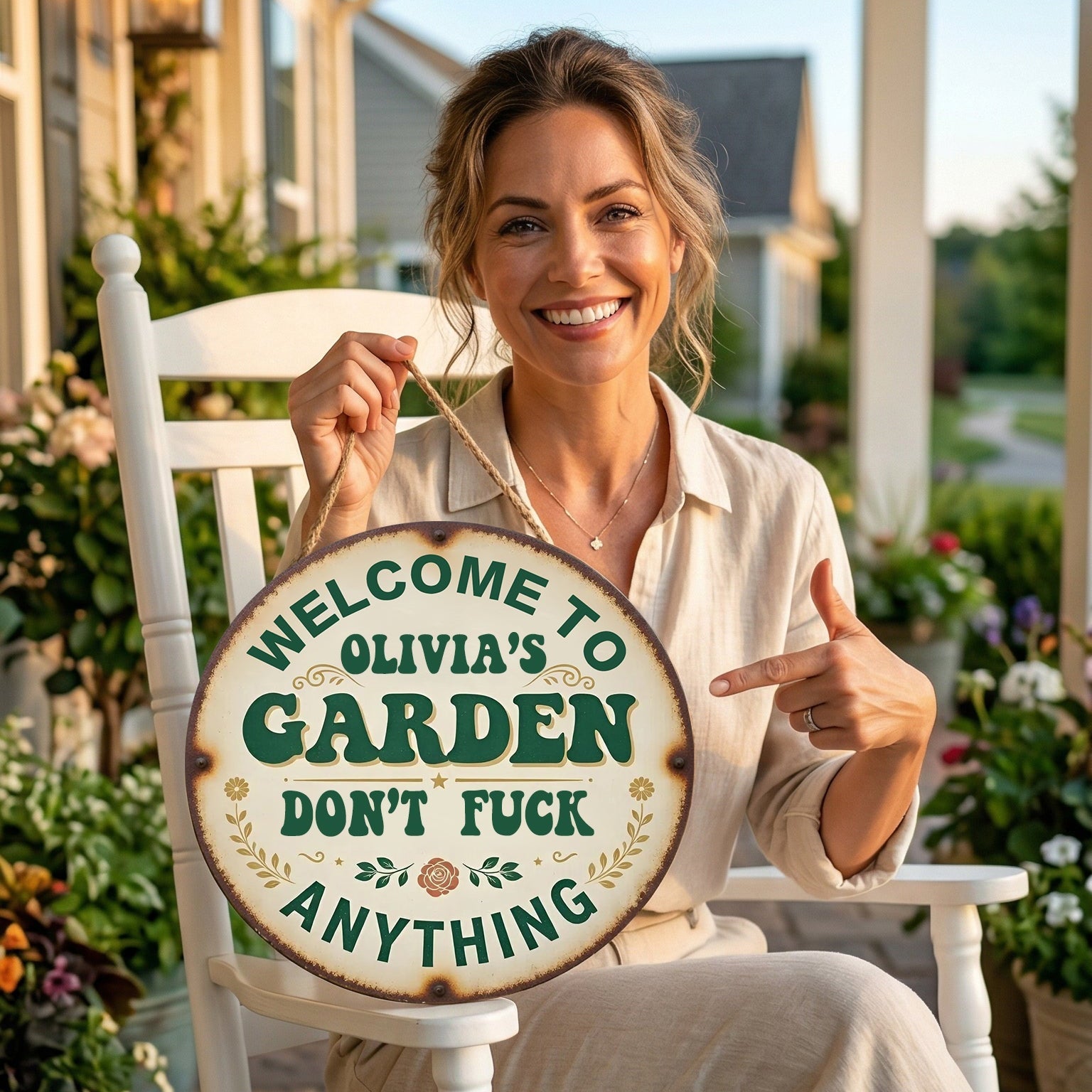 Personalized Funny Garden Metal Sign – “This Is My GARDEN Don’t F*ck Anything” Vintage Decor