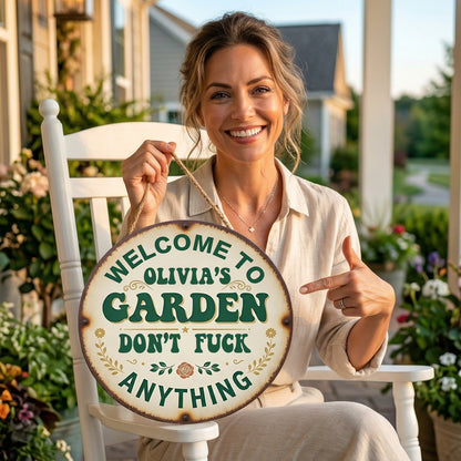 Personalized Funny Garden Metal Sign – “This Is My GARDEN Don’t F*ck Anything” Vintage Decor