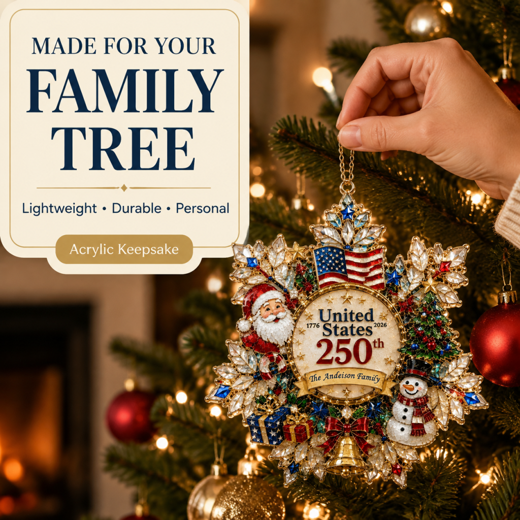 Personalized United States 250th Anniversary Commemorative Ornament | Custom Family Name Christmas Keepsake 🇺🇸🎄