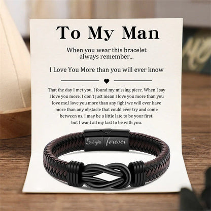 Personalized "To My Man" Infinity Knot Bracelet 🖤 The Gift He'll Actually Wear