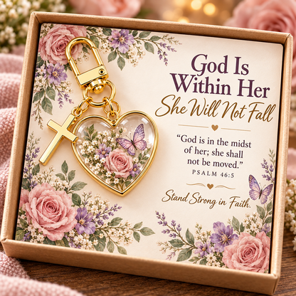 💜✝️ Be Still & Know That I Am God Hummingbird Faith Keychain — Psalm 46:10