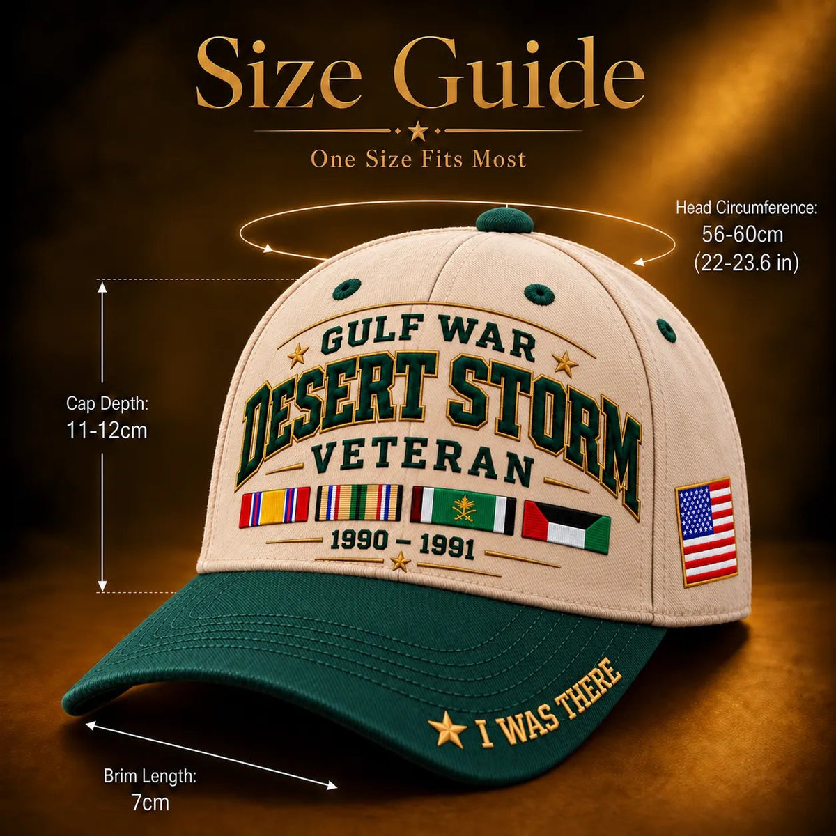 🇺🇸 Gulf War Veteran Embroidered Cap – For Those Who Were There 🎖️