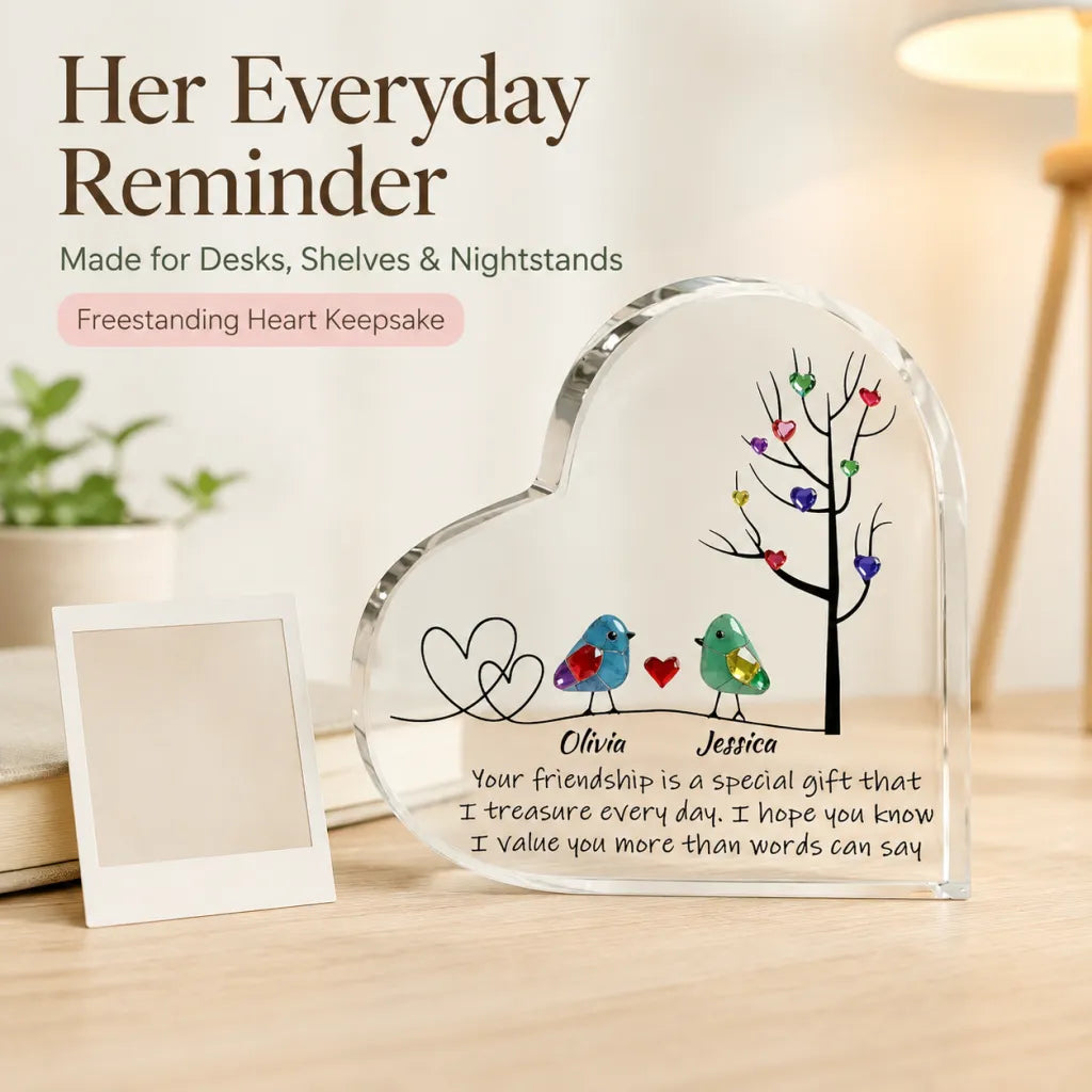 Personalized "Tree of Life" Friendship Heart Plaque | Custom Bestie Desk Decor & Keepsake Gift 👯‍♀️💖