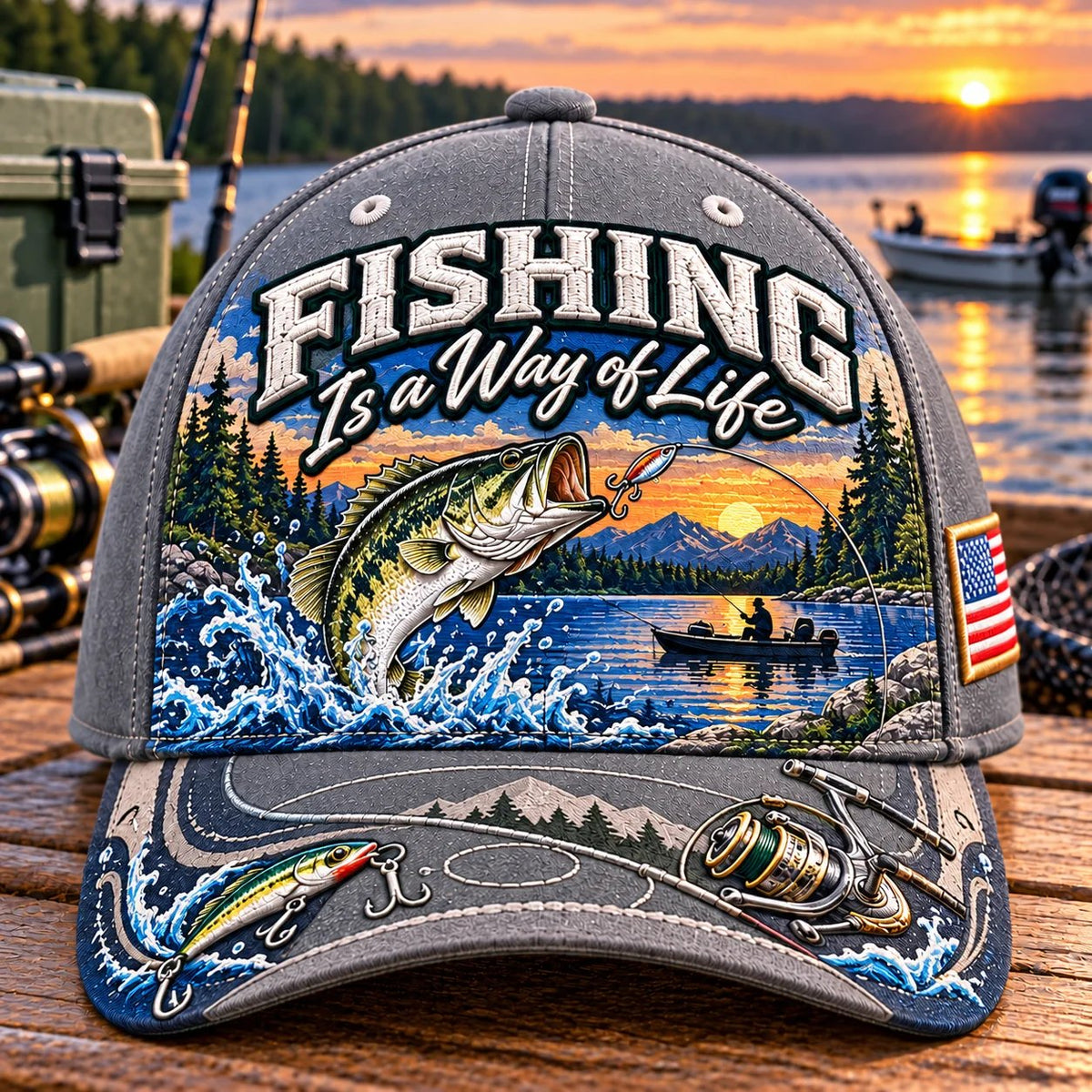 🧢 Fishing Is a Way of Life Cap — Cotton-Poly Blend • Detailed Embroidery • Adjustable Fit