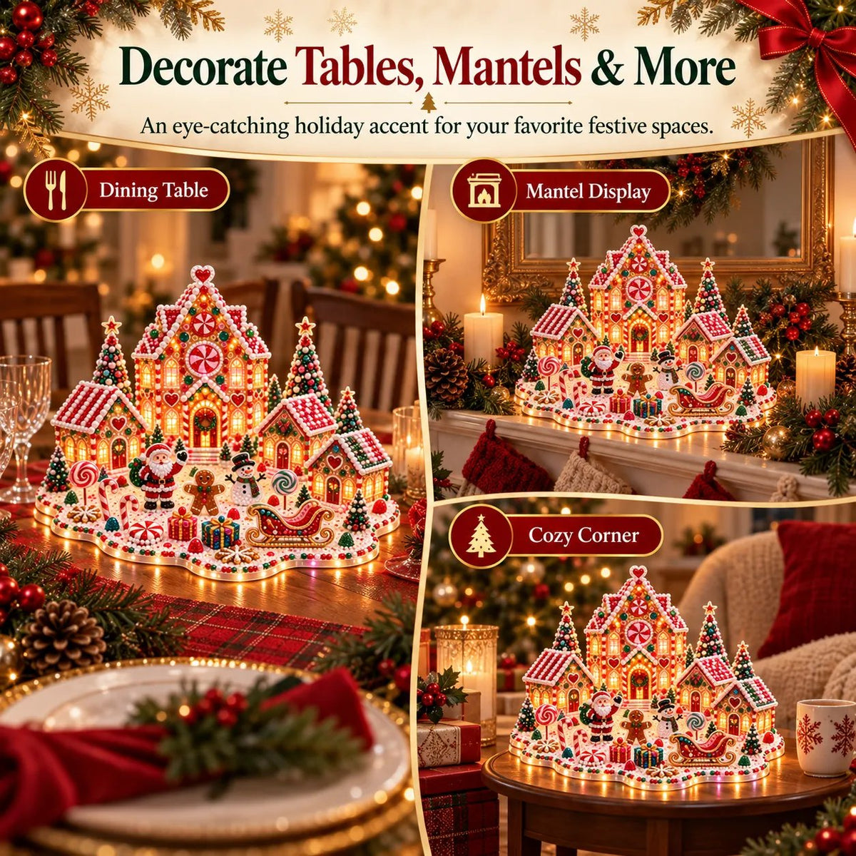 ✨🔥Magical Christmas Village 3D Gem Art DIY Kit