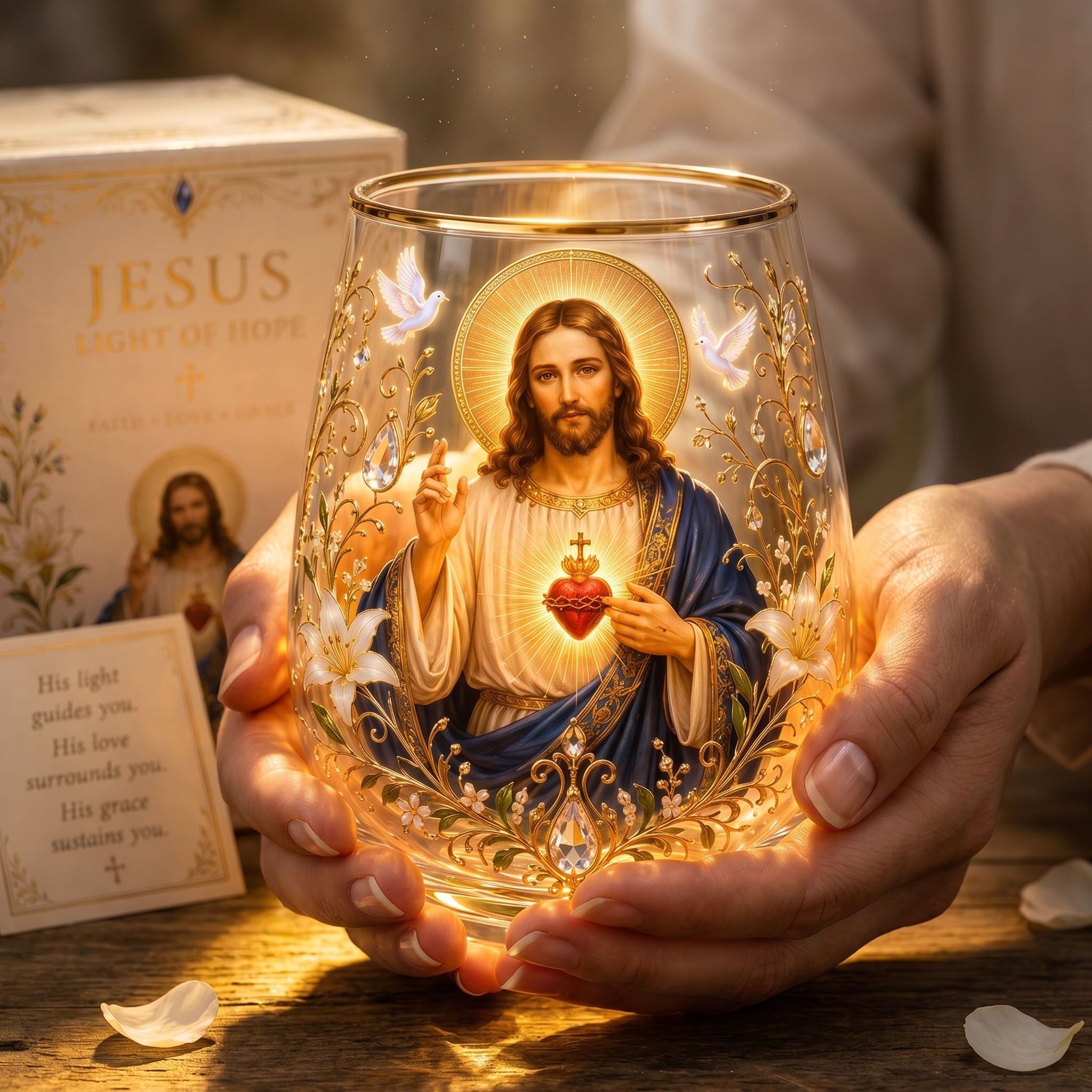 Sacred Heart of Jesus Glass Cup