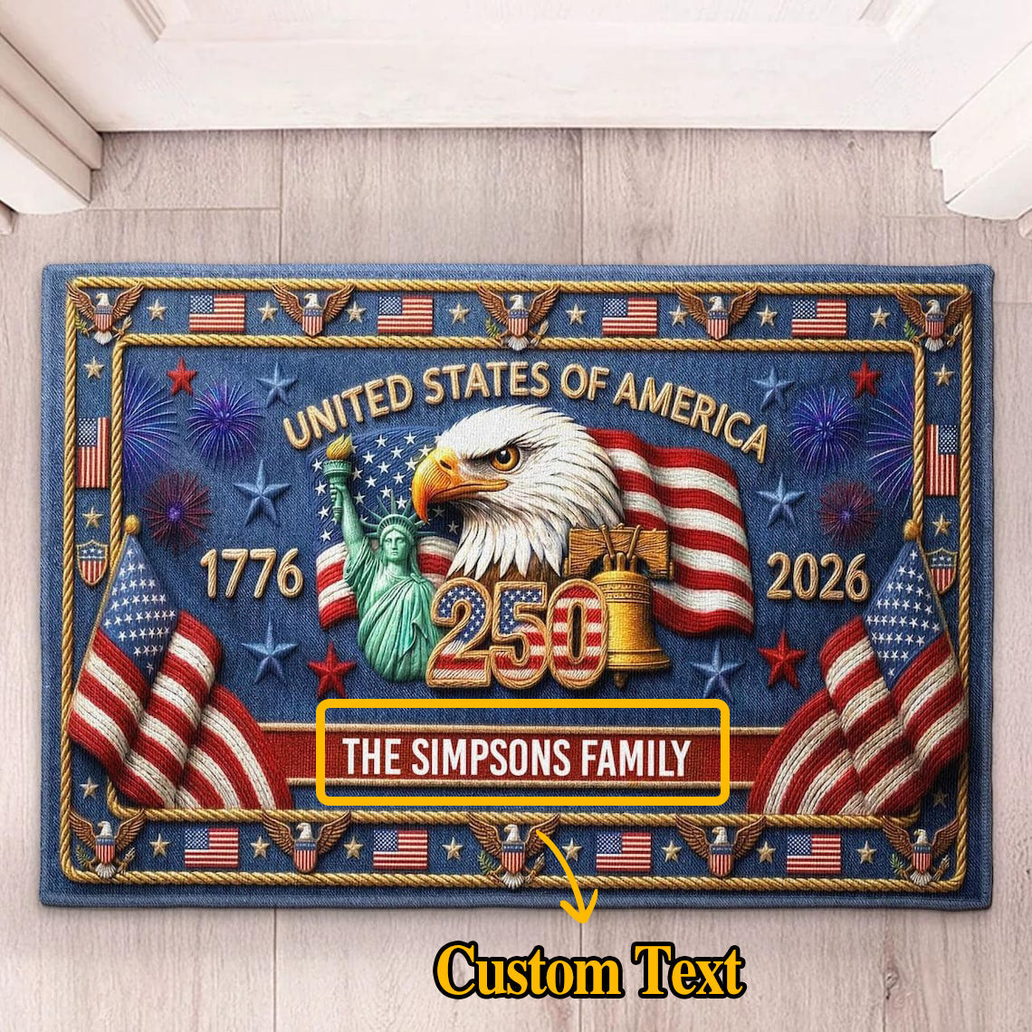 Personalized USA 250th Anniversary Doormat