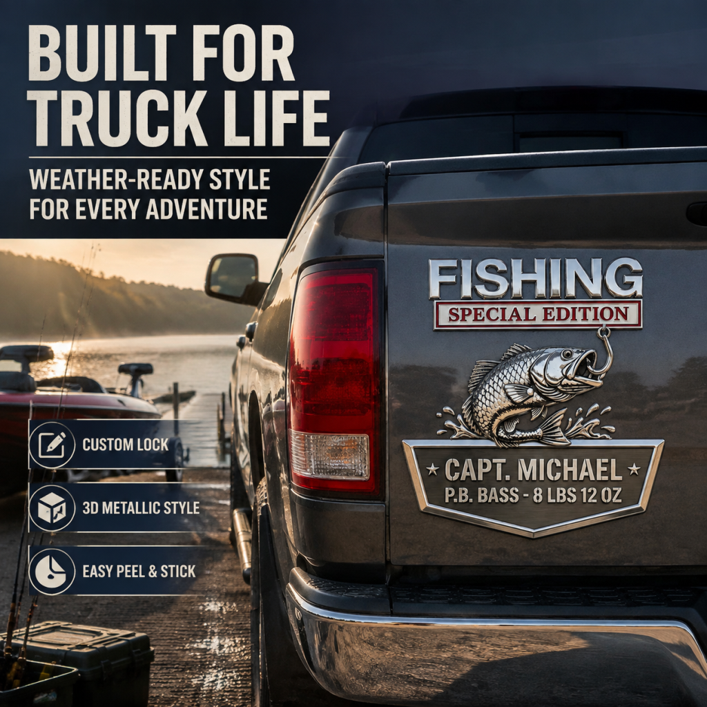 Custom "Personal Best" Fishing Tailgate Emblem 🎣 - Personalized Angler Truck Badge
