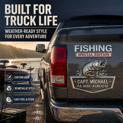 Custom "Personal Best" Fishing Tailgate Emblem 🎣 - Personalized Angler Truck Badge