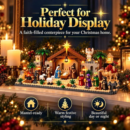 ⛪Last Day 50% OFF✝️Nativity Advent Calendar – 24-Day Buildable Christmas Nativity Set-without Light-emitting Device
