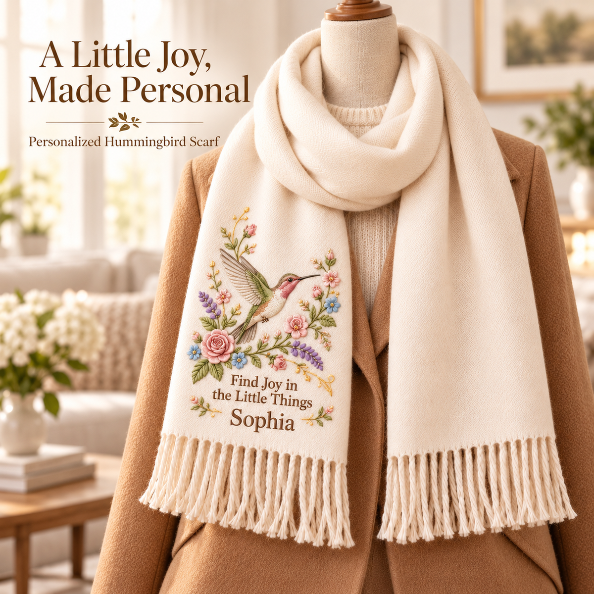 ✨ Wrap Yourself in Warmth & Memories: The Personalized Embroidered "Spirit Animal" Scarf 🧣