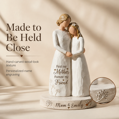 💖 Personalized Mother & Daughter Keepsake Figurine - "First My Mother, Forever My Friend"