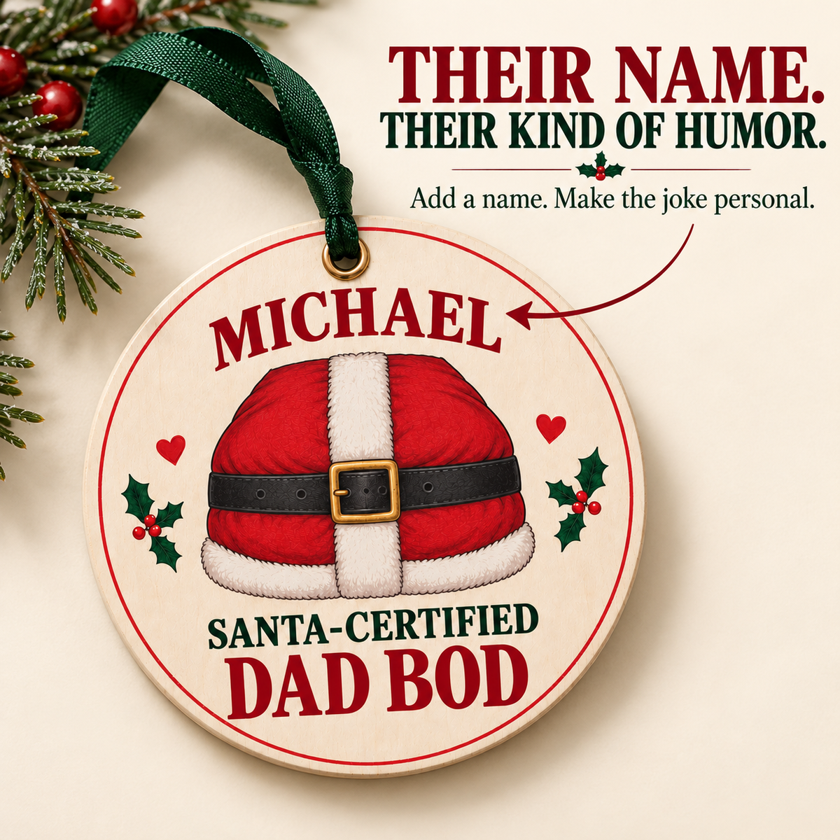🎄 Personalized "Santa-Certified" Hilarious Christmas Ornaments | Custom Name Funny Gag Gift 😂