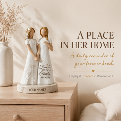 💖 Personalized "Soul Sisters" Keepsake Figurine - Friends Are The Family We Choose