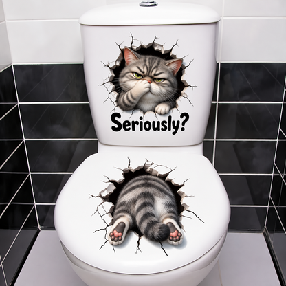 😂 Bathroom Buddies – Funny 3D Illusion Toilet Sticker Set