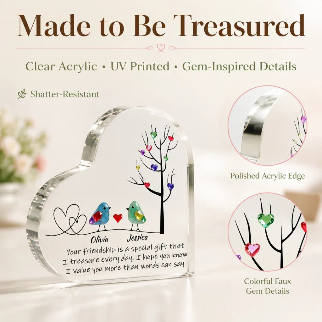 Personalized "Tree of Life" Friendship Heart Plaque | Custom Bestie Desk Decor & Keepsake Gift 👯‍♀️💖