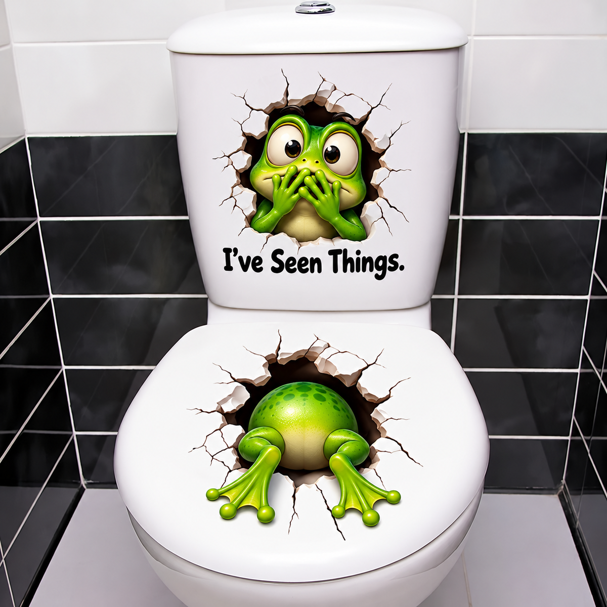 😂 Bathroom Buddies – Funny 3D Illusion Toilet Sticker Set