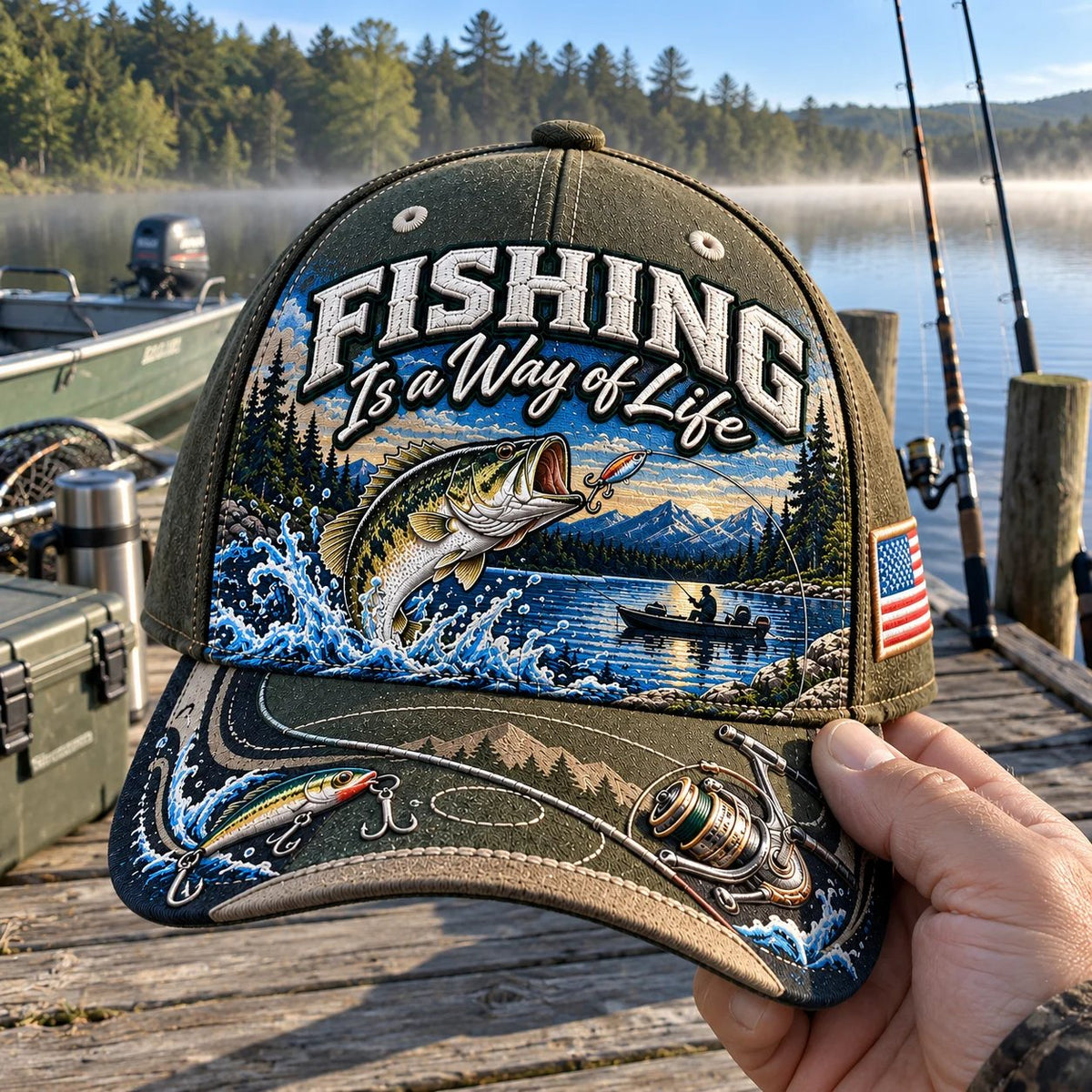 🧢 Fishing Is a Way of Life Cap — Cotton-Poly Blend • Detailed Embroidery • Adjustable Fit