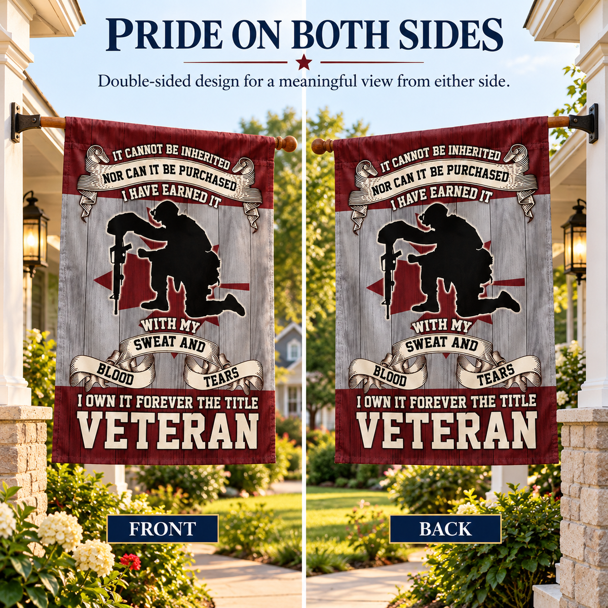 "The Title I Earned" - Proud Veteran Double-Sided Flag | Outdoor Garden & House Decor 🇺🇸🦅