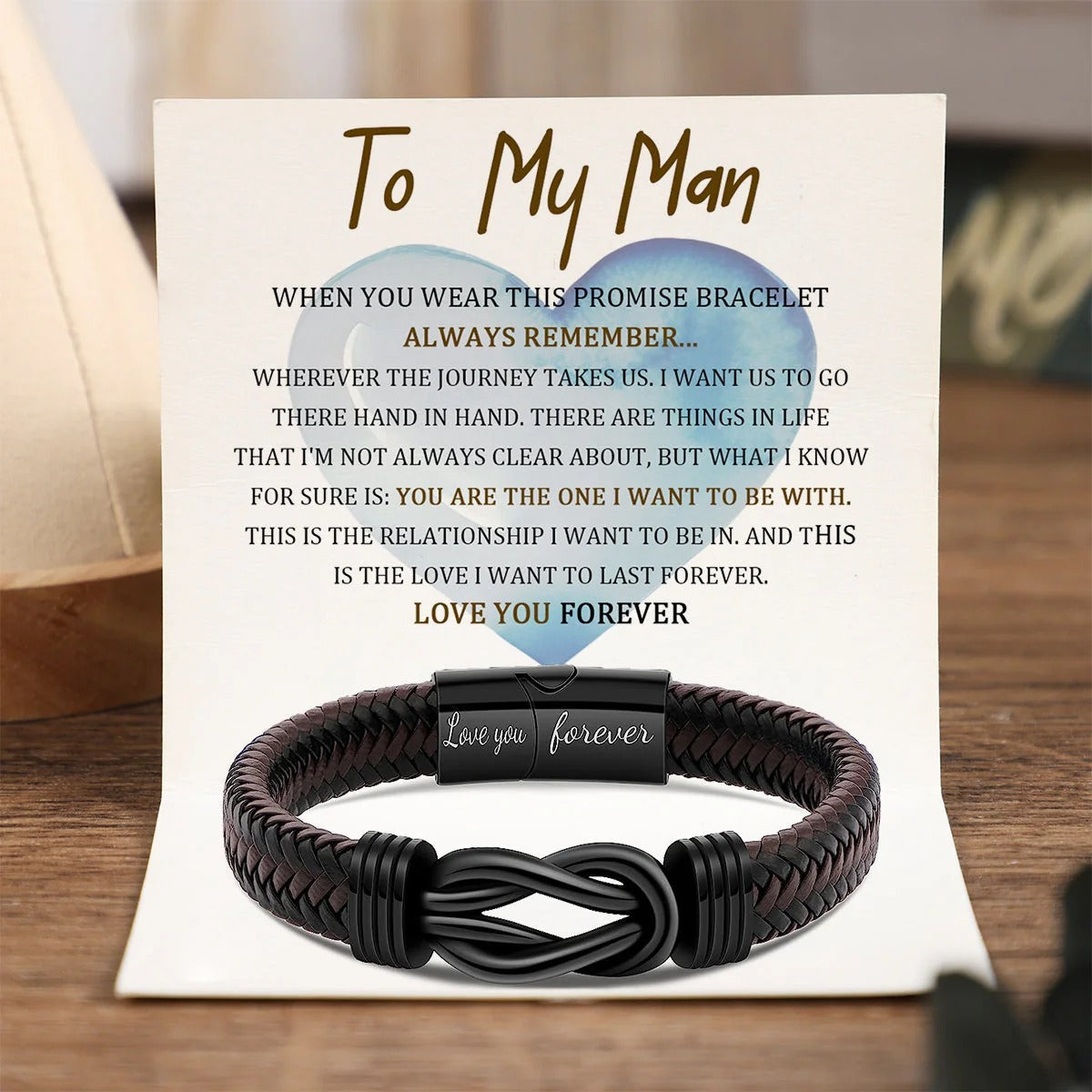 Personalized "To My Man" Infinity Knot Bracelet 🖤 The Gift He'll Actually Wear