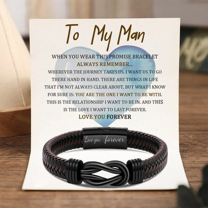 Personalized "To My Man" Infinity Knot Bracelet 🖤 The Gift He'll Actually Wear