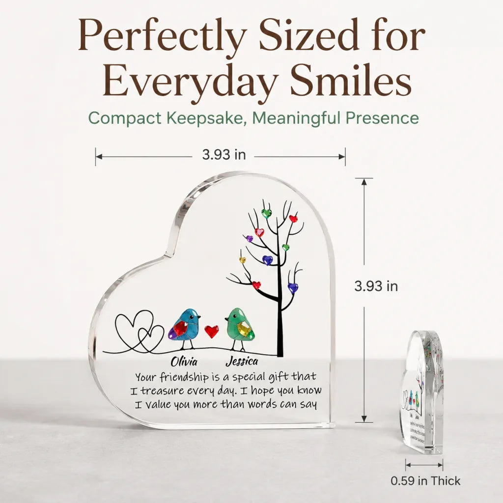 Personalized "Tree of Life" Friendship Heart Plaque | Custom Bestie Desk Decor & Keepsake Gift 👯‍♀️💖