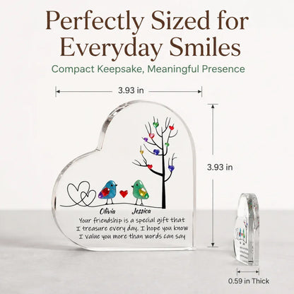 Personalized "Tree of Life" Friendship Heart Plaque | Custom Bestie Desk Decor & Keepsake Gift 👯‍♀️💖