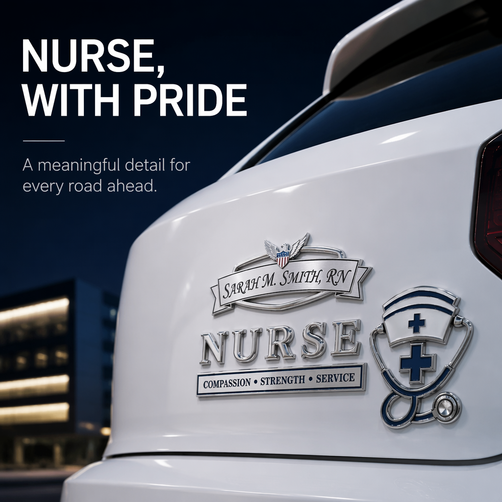Nurse Metal Emblem Badge – Customizable with Name & Title