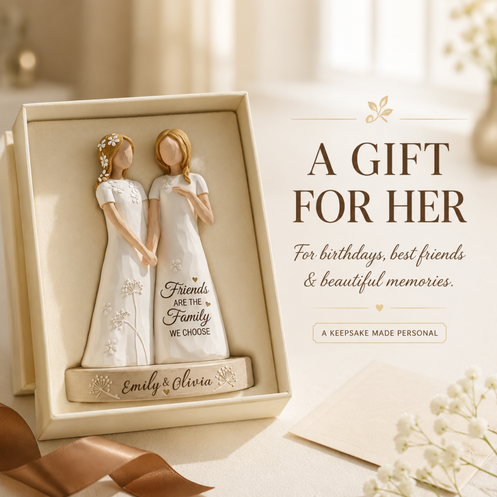 💖 Personalized "Soul Sisters" Keepsake Figurine - Friends Are The Family We Choose