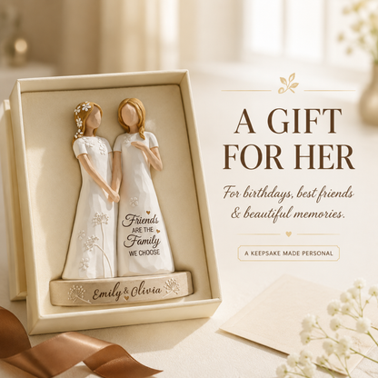 💖 Personalized "Soul Sisters" Keepsake Figurine - Friends Are The Family We Choose